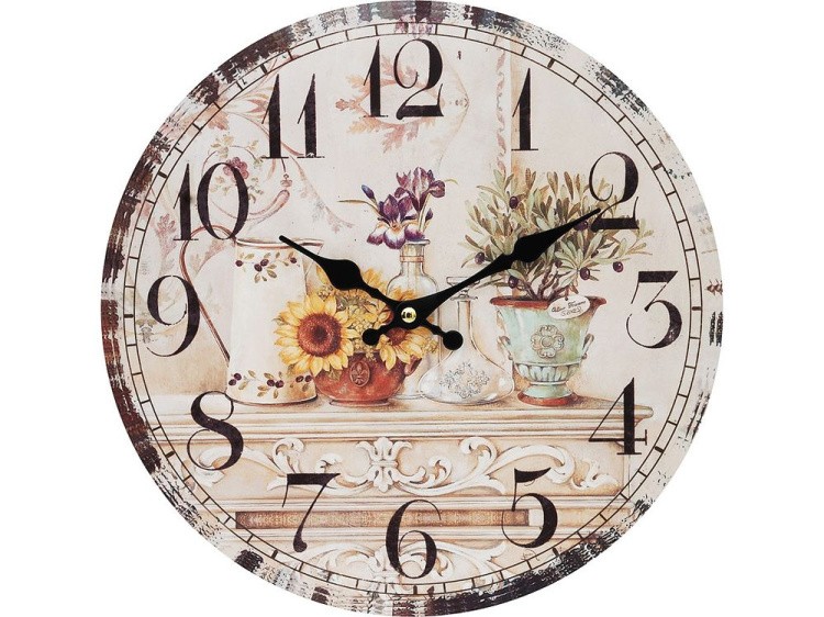 Часы настенные «Цветы и олива»