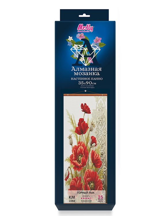 Алмазная вышивка «Панно. Горный мак» — картинка 3