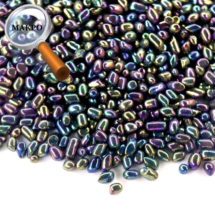 Стеклянные камушки гальваника, черные, 100 г — картинка 2