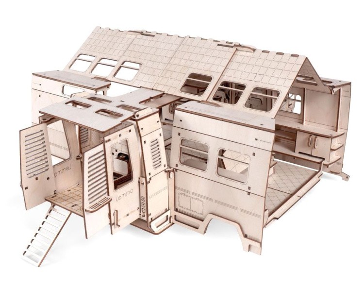 Деревянный конструктор 3D «Пикник. Домик для кукол на колесах», Lemmo — картинка 10