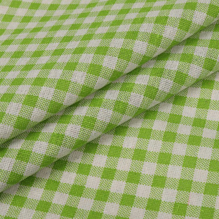 Ткань льняная, 3 м x 150 см, 140 г/м², цвет: зеленый, клетка, TBY — картинка 3