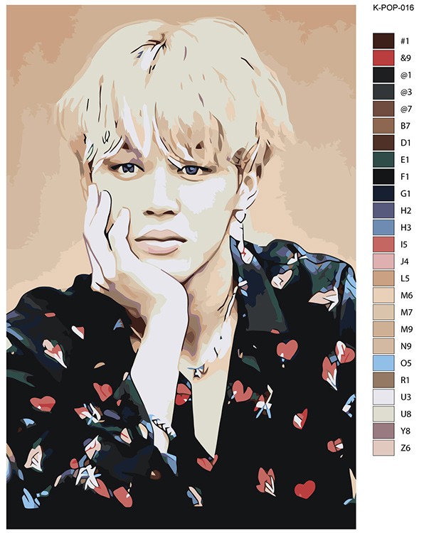 Картина по номерам «Корейская K-POP группа BTS Чимин 2» — картинка 2