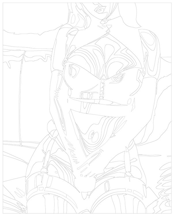 Картина по номерам «Девушка в кожаном костюме» — картинка 3