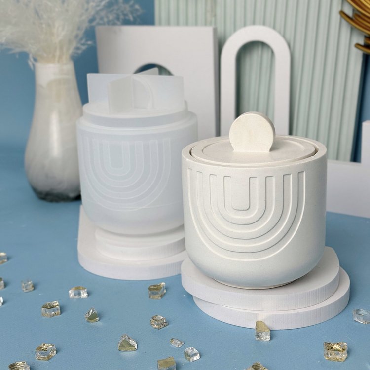 Силиконовый молд - Контейнер/банка для свечей, d9x8см, 1 шт. — картинка 2