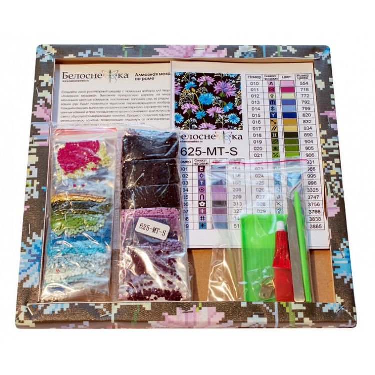 Алмазная вышивка «Васильковый луг» — картинка 3