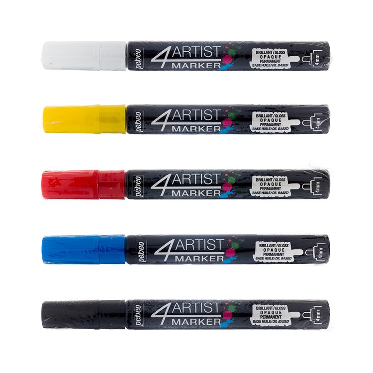 Набор маркеров художественных 4Artist Marker на масляной основе, 4 мм, перо круглое, базовый, PEBEO