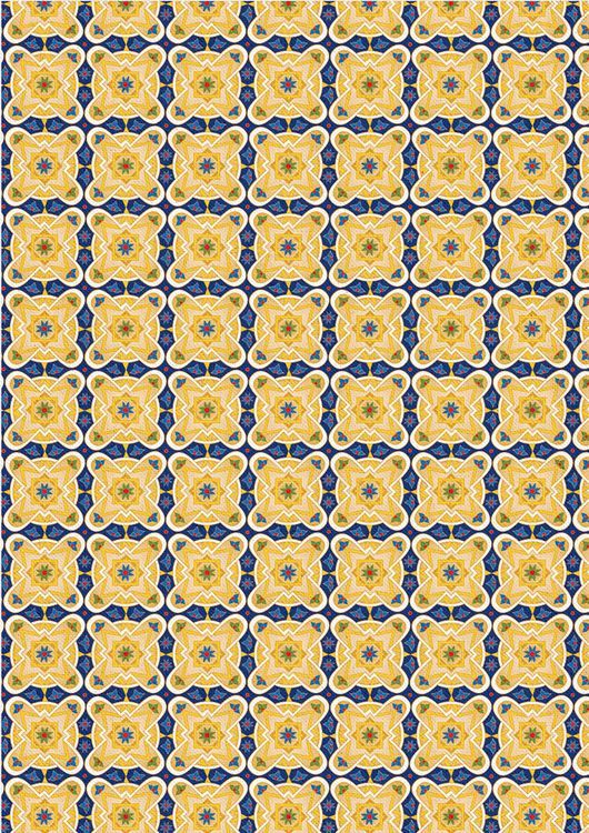 Ткань для пэчворка Индийское Сари, 146 г/м², 50х55 см, 100% хлопок, цвет: синий, принт, Peppy