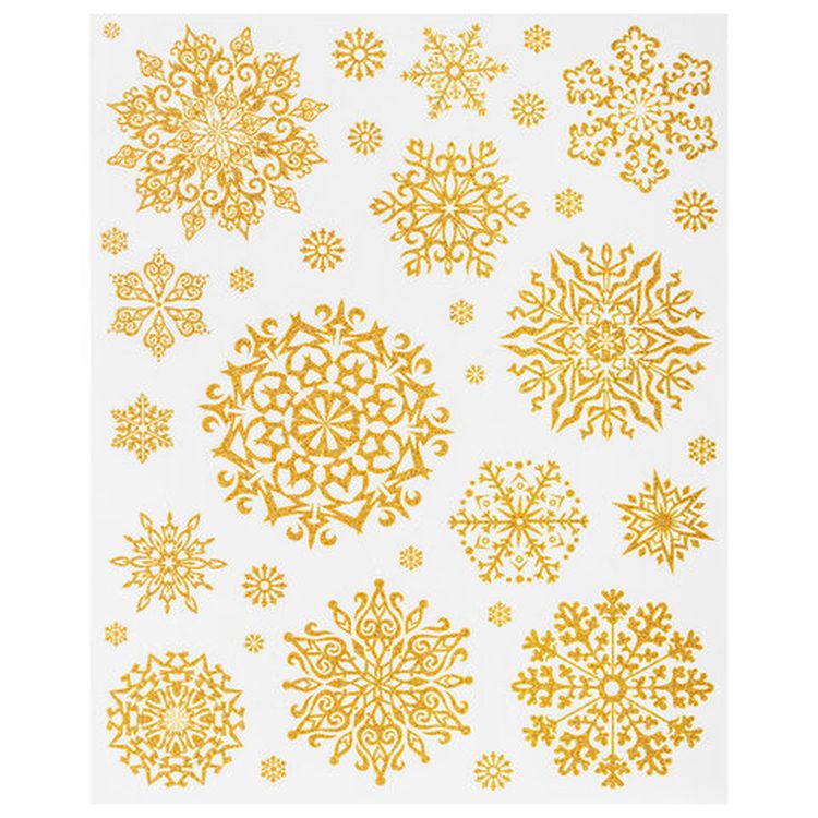 Украшение для окон и стекла «Золотистые снежинки 2» — картинка 2