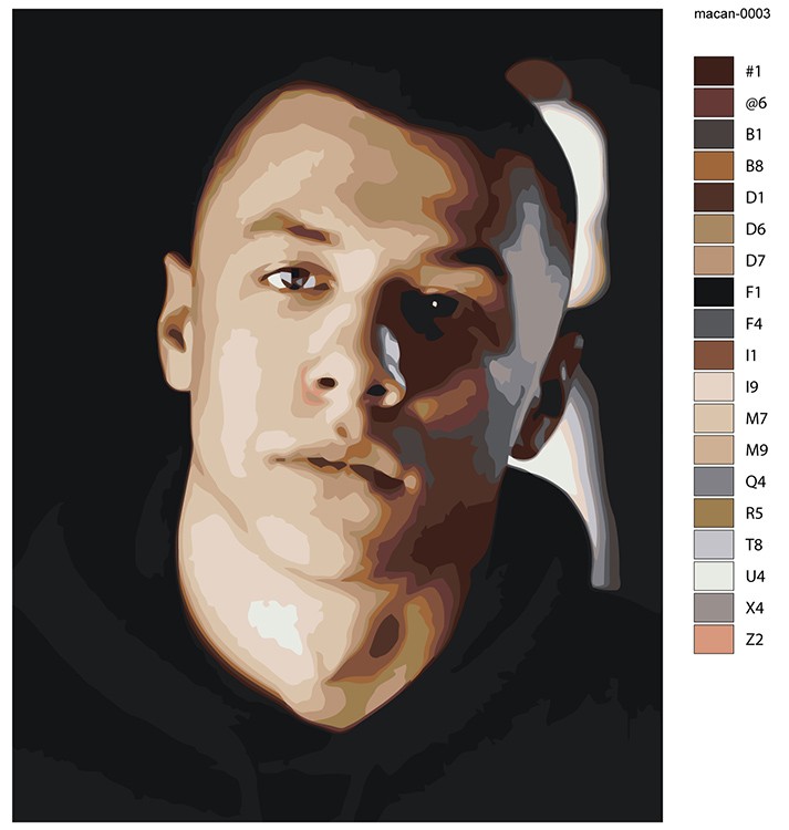 Картина по номерам «Рэпер Макан MACAN 3» — картинка 2