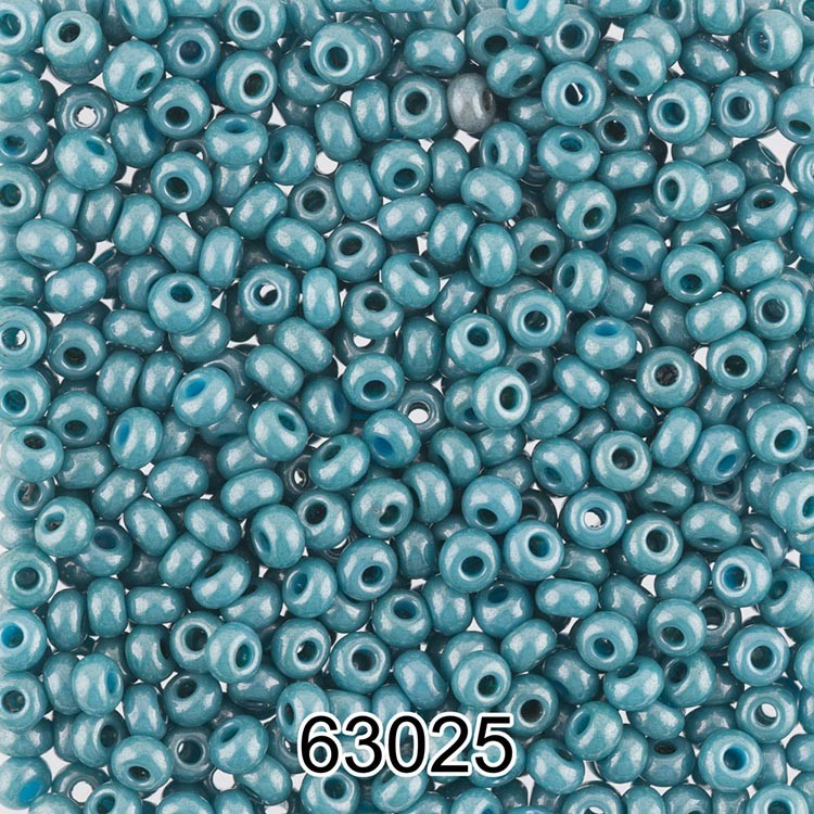 Бисер Чехия круглый 7, 10/0, 2,3 мм, 500 г, цвет: 63025 серо-бирюзовый