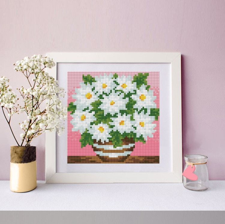 Алмазная вышивка «Ромашки в горшочке» — картинка 2