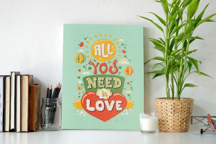 Алмазная вышивка «Всё, что тебе нужно-любовь» — картинка 4
