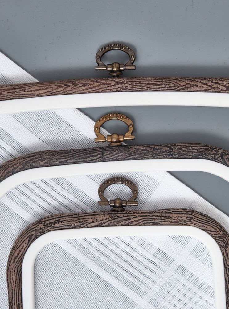 Пяльцы-рамка каучуковые 12,5х14,5 см, высота 10 мм, цвет: коричневый, Nurge — картинка 2