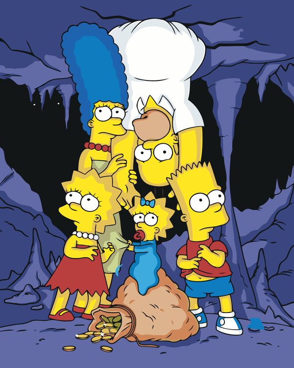 Картина по номерам «Simpsons Симпсоны: Семья в пещере»