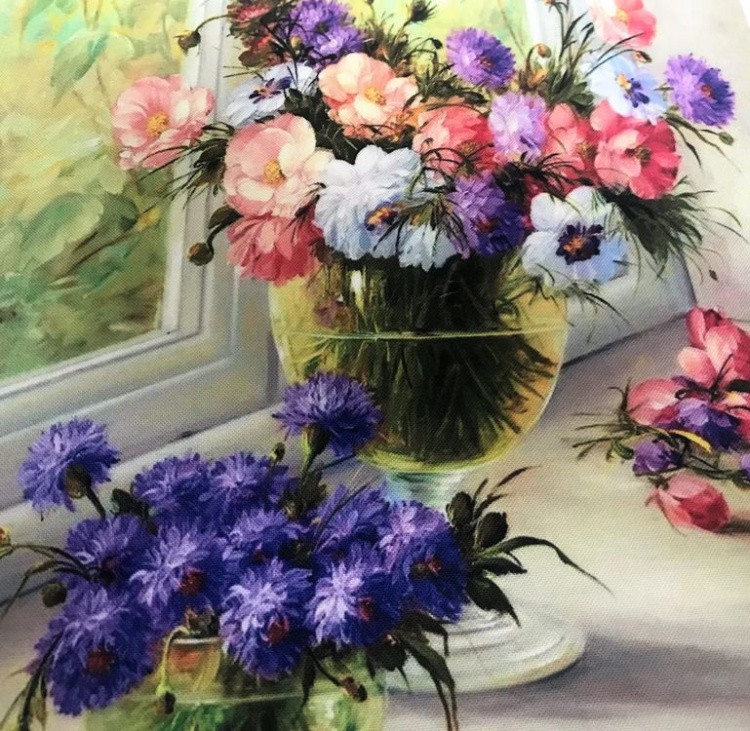 Рисунок на ткани «Букет у окна» — картинка 4