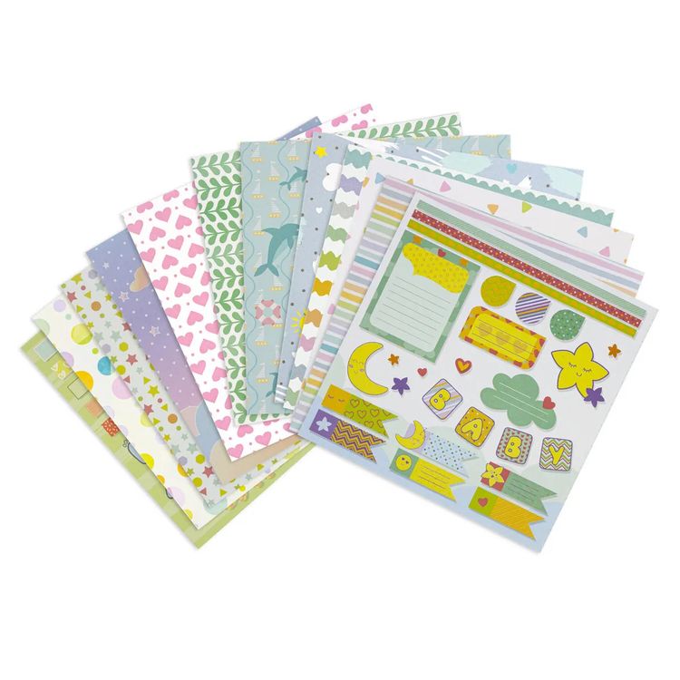 Бумага для скрапбукинга 15х15 см «Бэби-бук», 12 дизайнов — картинка 3