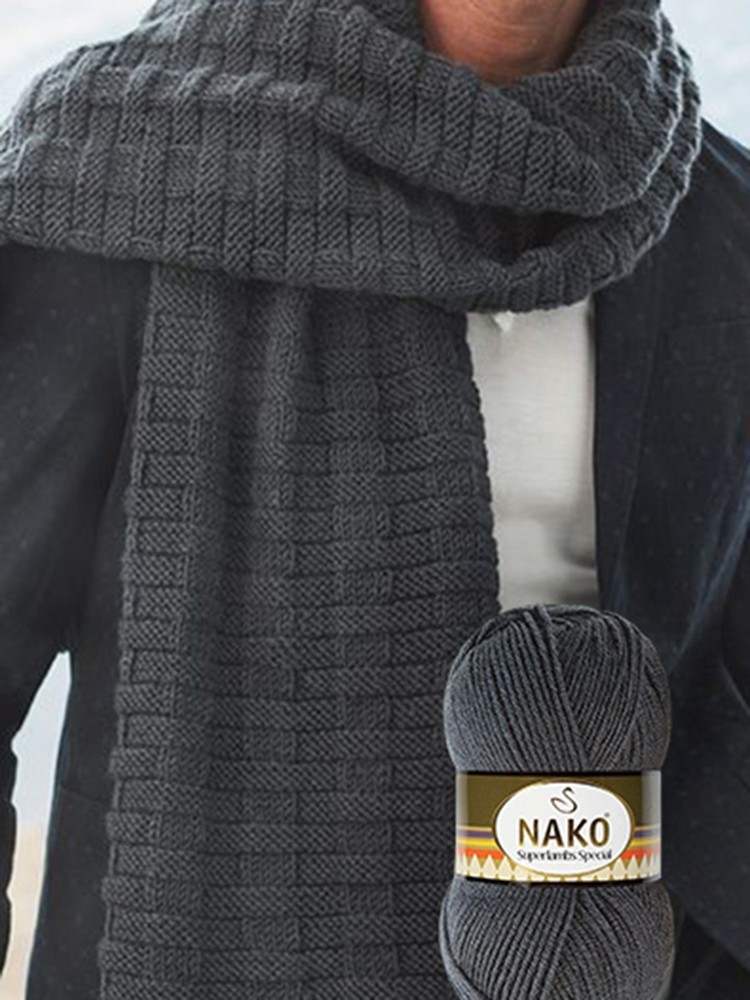 Пряжа NAKO SUPERLAMBS SPECIAL (Нако Суперламбс специал), (1937), графит, 5 шт. по 100 г — картинка 7