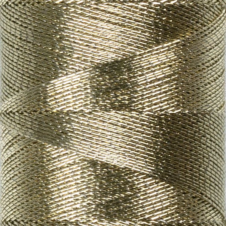 Нитки металлизированные, 1 шт., 100% полиэстер, 4570 м, цвет: под светлое золото, Gamma — картинка 2