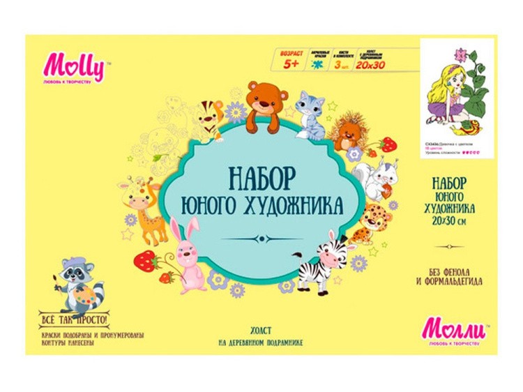 Картина по номерам «Девочка с цветком» — картинка 2