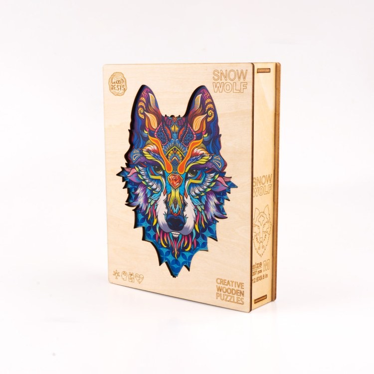 Деревянные пазлы «Снежный Волк L», Woodbests — картинка 5