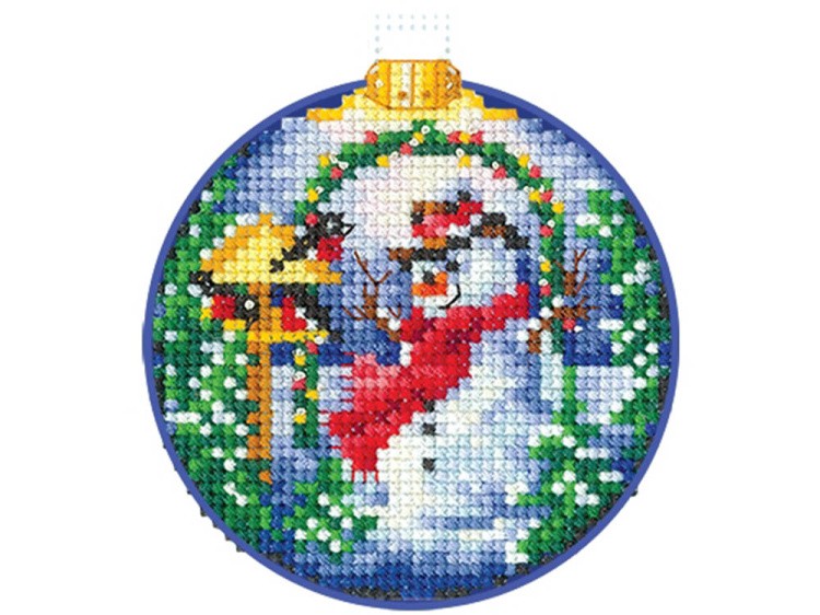 Набор для вышивания «Новогодние шары. Снеговик»