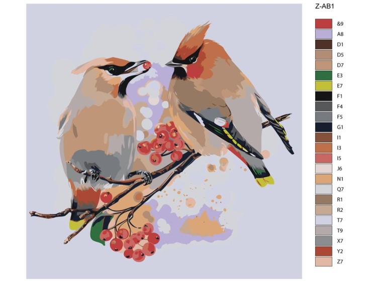 Картина по номерам «Птицы на ветке» — картинка 2