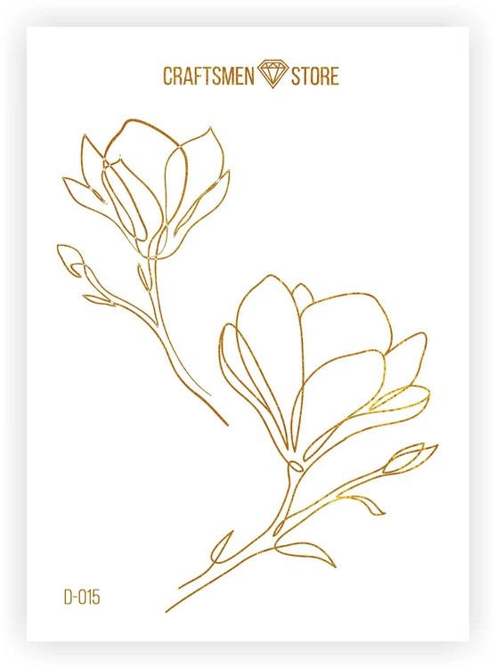 Наклейка серия Line Art D-015 цвет фольги: gold, Craftsmen.store