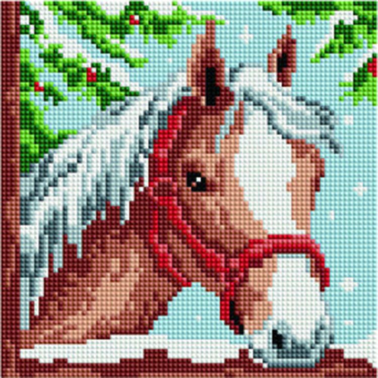 Алмазная вышивка «Новогодняя лошадка»