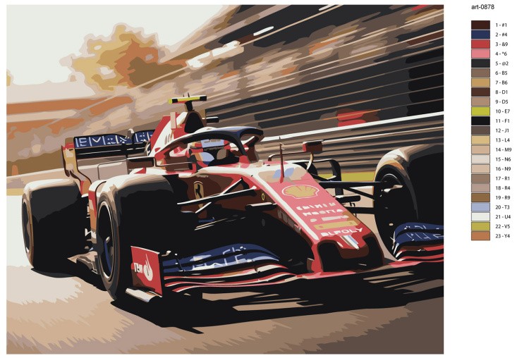 Картина по номерам Машина гоночная Формула один — картинка 2