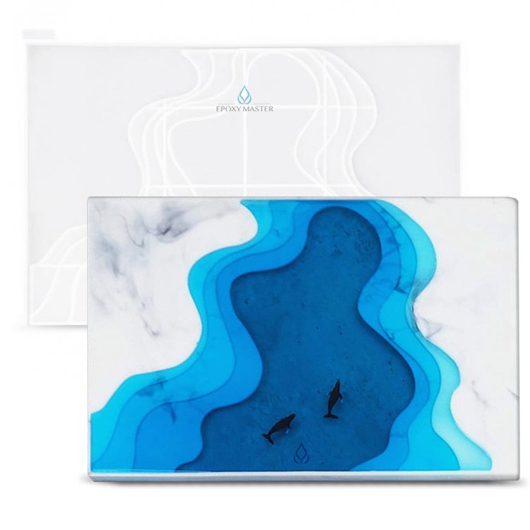 Силиконовый молд Epoxy Master поднос «Океан», 37х25 см — картинка 2
