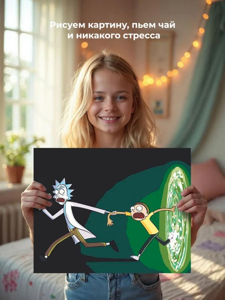 Картина по номерам «Рик и Морти Rick and Morty: Портал 40x50» — картинка 6