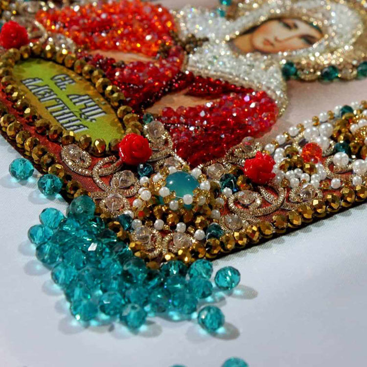 Вышивка Образа в каменьях «Святая Алевтина» — картинка 2