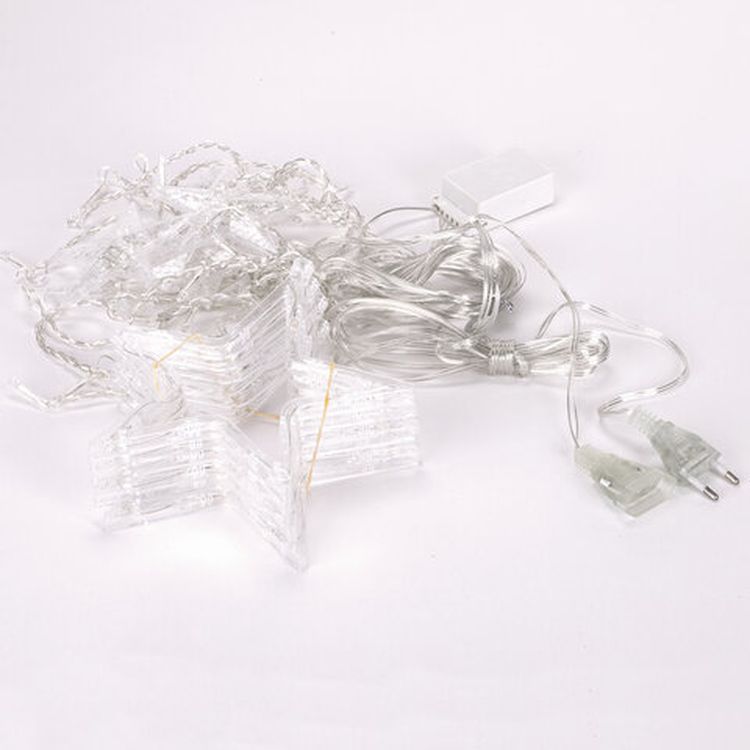 Гирлянда светодиодная «Звезды», занавес на окно 3х1 м, 138 ламп, цвет: теплый белый — картинка 2