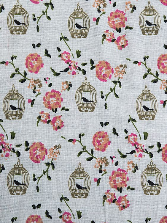 Ткань лен, 140 г/м², 30% лен, 70% хлопок, 3 м, ширина 150 см, цвет: растительный принт, TBY — картинка 2