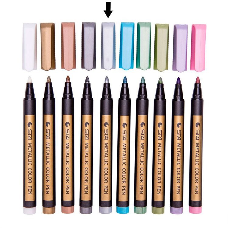 Металлизированные маркеры для создания эффектов - Silver, 1 шт. — картинка 2