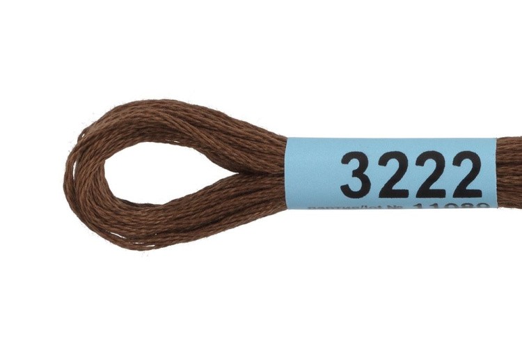 Нитки для вышивания Gamma мулине, 24 шт. по 8 м, цвет: 3222 коричневый