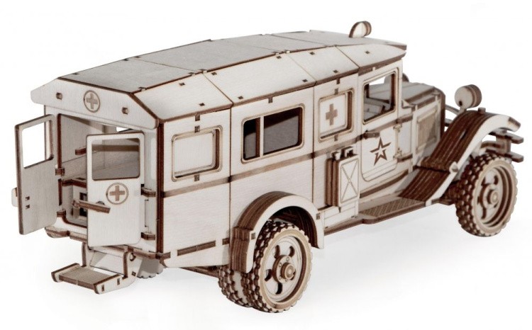 Конструктор из дерева «Грузовик Полуторка Санитарный», Армия России — картинка 3