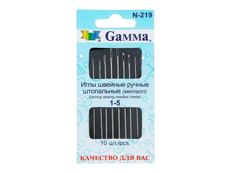 Иглы ручные Gamma для штопки №1-5, 10 шт.