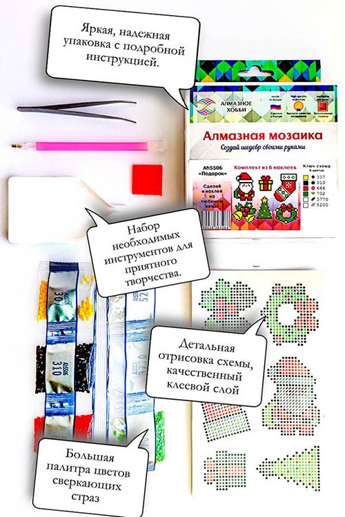 Алмазная вышивка наклейки «Радуга» — картинка 3