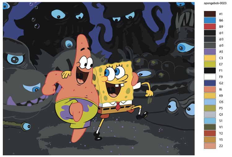 Картина по номерам «Губка Спанч Боб и Патрик 3» — картинка 2