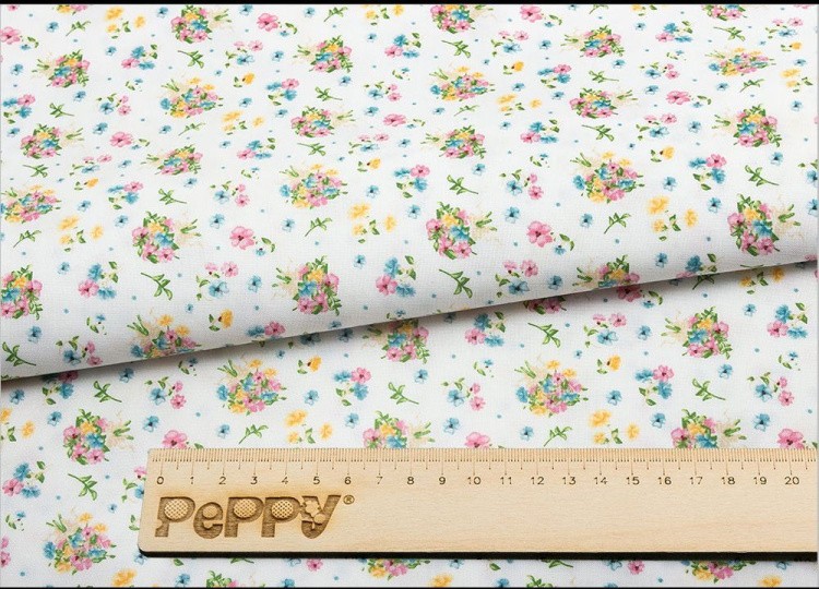 Ткань для пэчворка Нежная История, 146 г/м², 50х55 см, 100% хлопок, цвет: белый, принт, Peppy — картинка 2