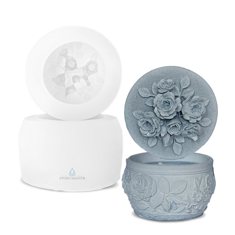 Силиконовый молд - Контейнер/банка для свечей с крышкой №5, d 6,7 см, 1 шт. — картинка 2