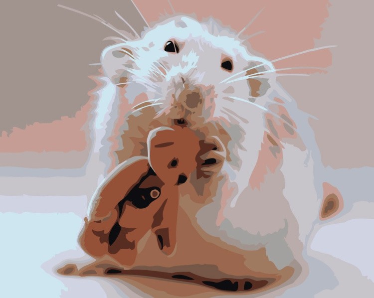 Картина по номерам «Мышка с мишкой»