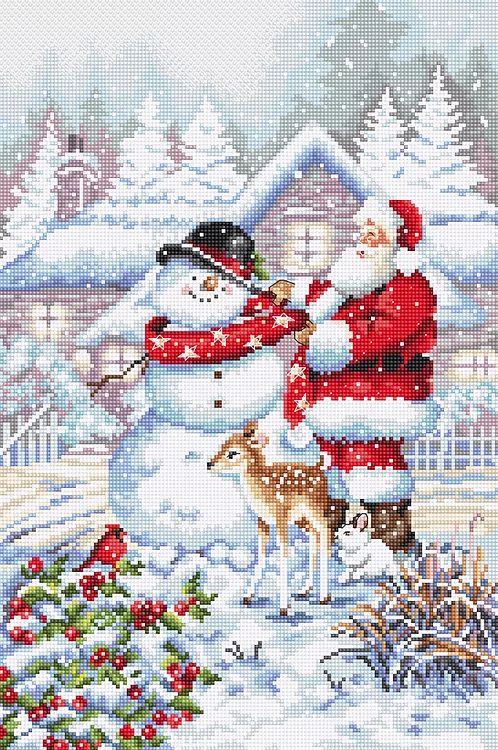 Набор для вышивания «Snowman and Santa»