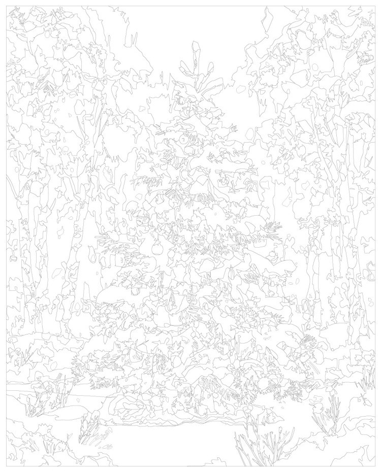 Картина по номерам Новогодняя елка в зимнем лесу — картинка 3