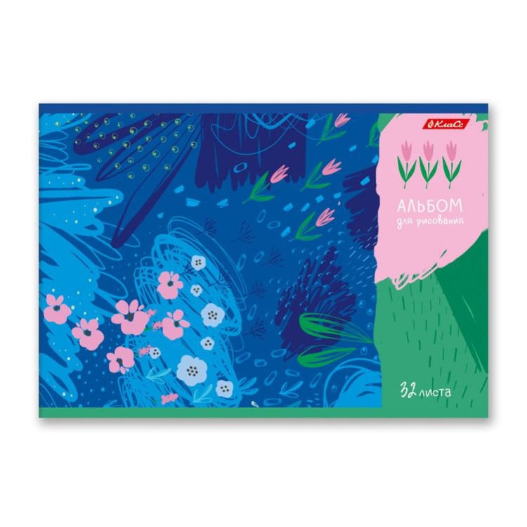 Альбом для рисования «Цветочная фантазия», 100 г/м2, A4, на скобе, 5 альбомов по 32 л., SVETOCH — картинка 3