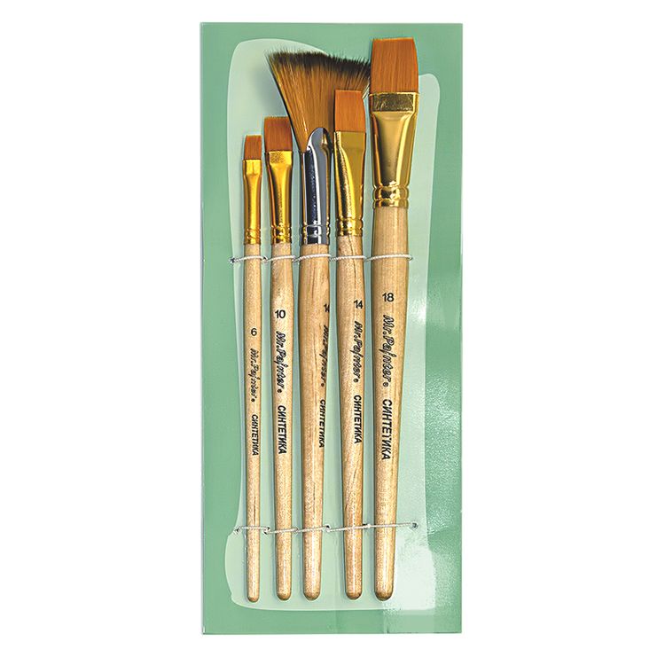 Набор кистей, синтетика, 5 шт., короткая ручка, Mr.Painter — картинка 2