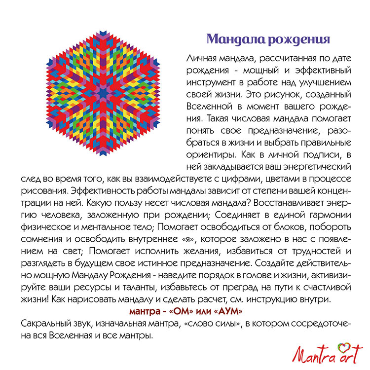 Картина по номерам «Мандала рождения» — картинка 4