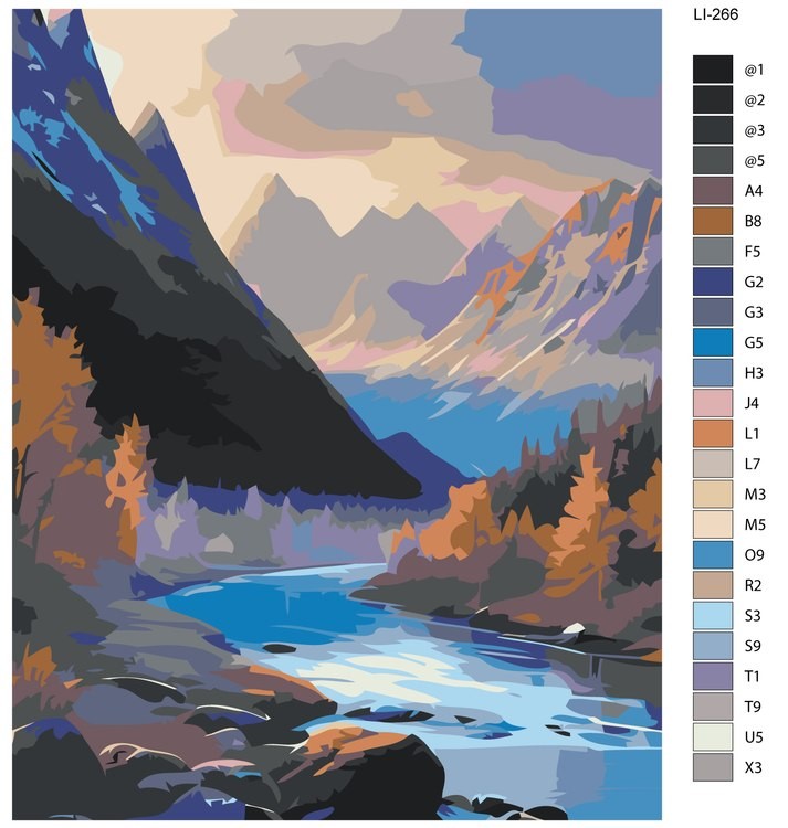 Картина по номерам «Горная речка» — картинка 2