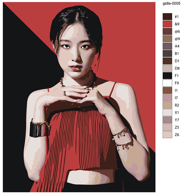 Картина по номерам «K-POP группа (G)I-dle Джи Айдл: Шухуа» — картинка 2